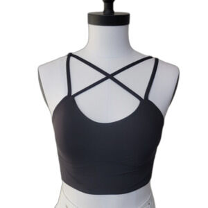 Lululemon Sports Bra Womens Small Black Strappy Yoga Running S
